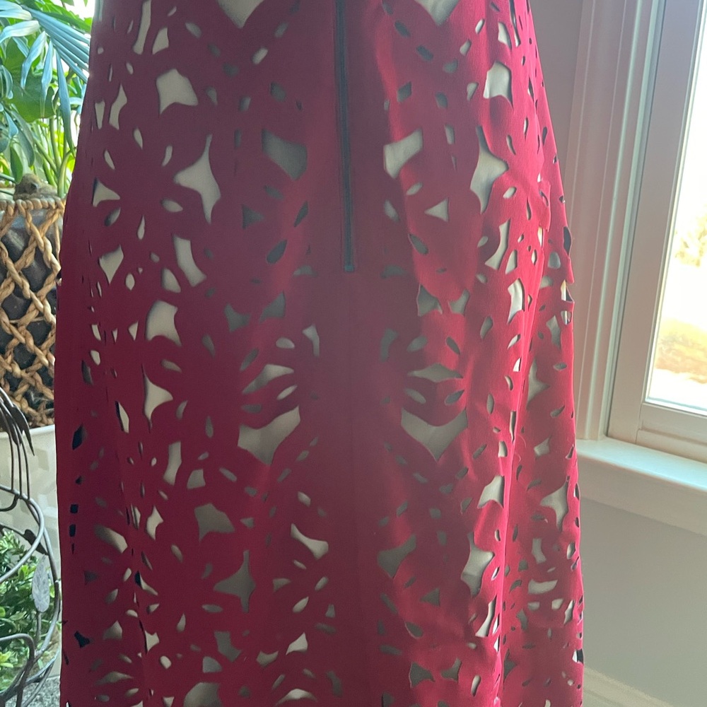 Moulinette Soeurs Laser-Cut Red Fit & Flare dress in SZ 6 in gently used cond - Picture 3 of 10